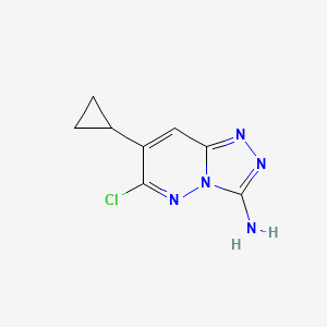 molecular formula C8H8ClN5 B8809300 6-Chloro-7-cyclopropyl-[1,2,4]triazolo[4,3-b]pyridazin-3-amine 