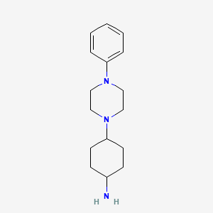 molecular formula C16H25N3 B8809354 Cyclohexanamine, 4-(4-phenyl-1-piperazinyl)-, cis- CAS No. 755039-87-3