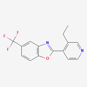 molecular formula C15H11F3N2O B8809479 2-(3-Ethylpyridin-4-yl)-5-(trifluoromethyl)benzo[d]oxazole 