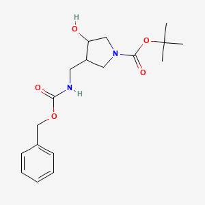 molecular formula C18H26N2O5 B8809697 tert-Butyl 3-((((benzyloxy)carbonyl)amino)methyl)-4-hydroxypyrrolidine-1-carboxylate 