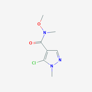 molecular formula C7H10ClN3O2 B8809726 5-Chloro-N-methoxy-N,1-dimethyl-1H-pyrazole-4-carboxamide 