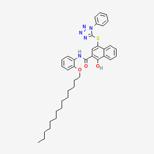 molecular formula C38H45N5O3S B8809790 2-Naphthalenecarboxamide, 1-hydroxy-4-[(1-phenyl-1H-tetrazol-5-yl)thio]-N-[2-(tetradecyloxy)phenyl]- CAS No. 5084-13-9
