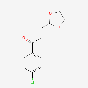 molecular formula C12H13ClO3 B8809842 1-(4-Chlorophenyl)-3-(1,3-dioxolan-2-yl)propan-1-one CAS No. 147030-64-6