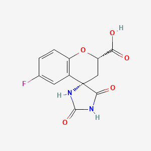 molecular formula C12H9FN2O5 B8809916 (2S,4S)-6-Fluoro-2',5'-dioxospiro[chroman-4,4'-imidazolidine]-2-carboxylic acid CAS No. 136087-84-8