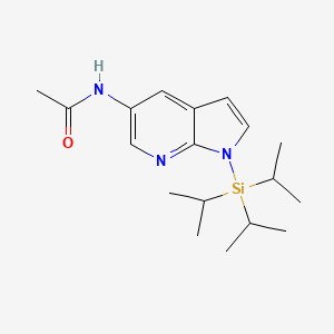 molecular formula C18H29N3OSi B8809960 Acetamide, N-[1-[tris(1-methylethyl)silyl]-1H-pyrrolo[2,3-B]pyridin-5-YL]- CAS No. 651744-46-6