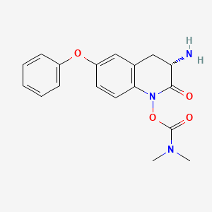 molecular formula C18H19N3O4 B8809976 (S)-3-Amino-2-oxo-6-phenoxy-3,4-dihydroquinolin-1(2H)-yl dimethylcarbamate CAS No. 1258545-28-6