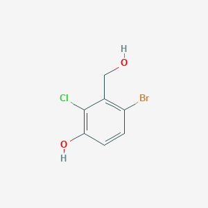 molecular formula C7H6BrClO2 B8810015 4-Bromo-2-chloro-3-(hydroxymethyl)phenol 