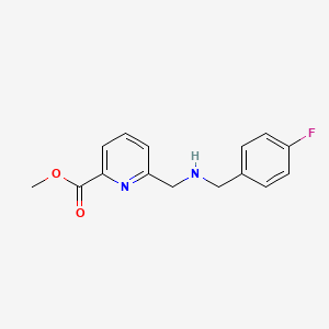 molecular formula C15H15FN2O2 B8810083 Methyl 6-(((4-fluorobenzyl)amino)methyl)picolinate 