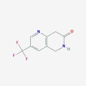 molecular formula C9H7F3N2O B8810187 3-(Trifluoromethyl)-5,6-dihydro-1,6-naphthyridin-7(8H)-one 