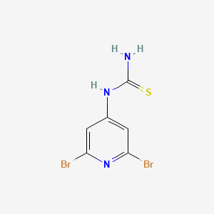 molecular formula C6H5Br2N3S B8810208 1-(2,6-Dibromopyridin-4-yl)thiourea 