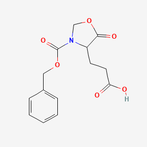 molecular formula C14H15NO6 B8810216 3-{3-[(Benzyloxy)carbonyl]-5-oxo-1,3-oxazolidin-4-yl}propanoic acid 