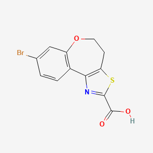 molecular formula C12H8BrNO3S B8810261 8-Bromo-4,5-dihydro-6-oxa-3-thia-1-aza-benzo[e]azulene-2-carboxylic acid 