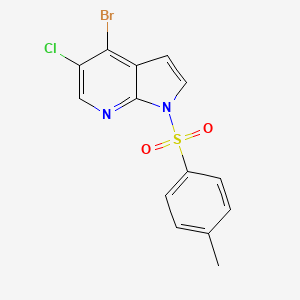 molecular formula C14H10BrClN2O2S B8810392 1H-Pyrrolo[2,3-B]pyridine, 4-bromo-5-chloro-1-[(4-methylphenyl)sulfonyl]- 