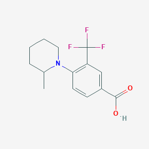molecular formula C14H16F3NO2 B8810414 4-(2-Methylpiperidin-1-YL)-3-(trifluoromethyl)benzoic acid 