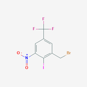 molecular formula C8H4BrF3INO2 B8810717 1-(Bromomethyl)-2-iodo-3-nitro-5-(trifluoromethyl)benzene 
