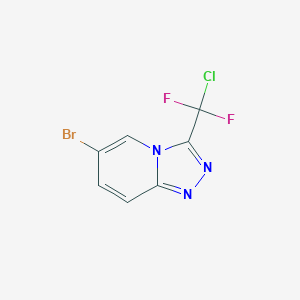 molecular formula C7H3BrClF2N3 B8810770 6-Bromo-3-(chlorodifluoromethyl)-[1,2,4]triazolo[4,3-a]pyridine 