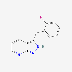 molecular formula C13H10FN3 B8810777 3-(2-Fluorobenzyl)-1H-pyrazolo[3,4-b]pyridine 