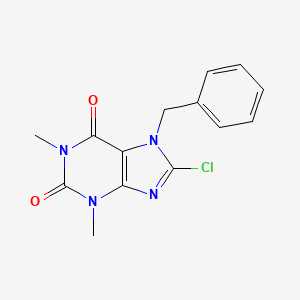 molecular formula C14H13ClN4O2 B8810900 7-Benzyl-8-chloro-1,3-dimethyl-3,7-dihydro-1H-purine-2,6-dione 