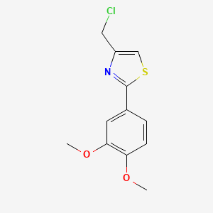 molecular formula C12H12ClNO2S B8810926 4-(Chloromethyl)-2-(3,4-dimethoxyphenyl)-1,3-thiazole CAS No. 55315-32-7