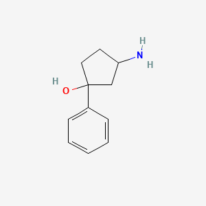 molecular formula C11H15NO B8811043 3-Amino-1-phenylcyclopentanol 