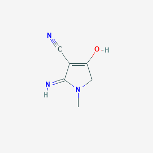molecular formula C6H7N3O B8811196 2-amino-1-methyl-4-oxo-4,5-dihydro-1H-pyrrole-3-carbonitrile 