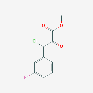 molecular formula C10H8ClFO3 B8811222 Methyl 3-chloro-3-(3-fluorophenyl)-2-oxopropanoate 