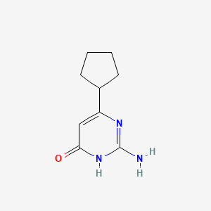 molecular formula C9H13N3O B8811255 2-Amino-6-cyclopentylpyrimidin-4-OL 