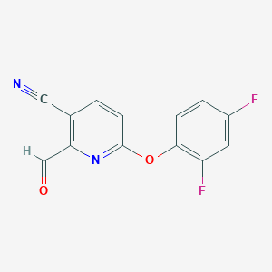 molecular formula C13H6F2N2O2 B8811292 6-(2,4-Difluorophenoxy)-2-formylnicotinonitrile 