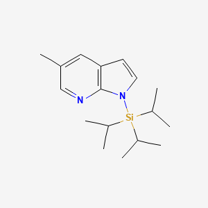 molecular formula C17H28N2Si B8811382 5-Methyl-1-[tris(1-methylethyl)silyl]-1H-pyrrolo[2,3-b]pyridine 