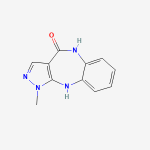 molecular formula C11H10N4O B8811450 1-methyl-5,10-dihydrobenzo[b]pyrazolo[3,4-e][1,4]diazepin-4(1H)-one 