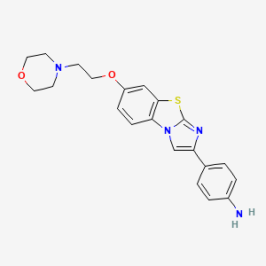 molecular formula C21H22N4O2S B8811557 2-(4-Aminophenyl)-7-(2-morpholin-4-yl-ethoxy)imidazo[2,1-b]-[1,3]benzothiazole 