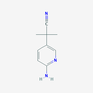 molecular formula C9H11N3 B8811567 2-(6-Aminopyridin-3-yl)-2-methylpropanenitrile 