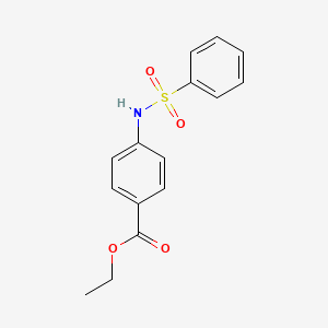 molecular formula C15H15NO4S B8811573 Benzoic acid, 4-[(phenylsulfonyl)amino]-, ethyl ester CAS No. 89113-18-8