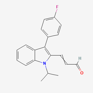 molecular formula C20H18FNO B8811772 3-[3-(4-Fluorophenyl)-1-(1-methylethyl)-1H-indol-2-YL]-2-propenal 
