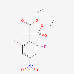 molecular formula C14H15F2NO6 B8811794 Diethyl 2-(2,6-difluoro-4-nitrophenyl)-2-methylmalonate 