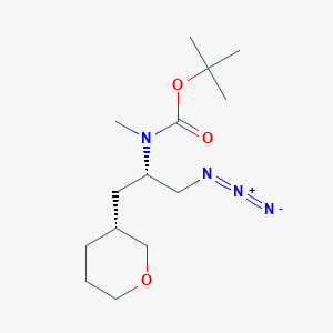 molecular formula C14H26N4O3 B8811822 tert-Butyl ((S)-1-azido-3-((R)-tetrahydro-2H-pyran-3-yl)propan-2-yl)(methyl)carbamate 
