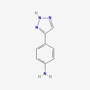 molecular formula C8H8N4 B8811916 4-(1H-1,2,3-triazol-5-yl)aniline CAS No. 89221-20-5