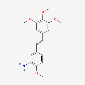 molecular formula C18H21NO4 B8812101 2-Methoxy-5-[(1Z)-2-(3,4,5-Trimethoxyphenyl)Ethenyl]-Benzenamine 