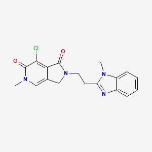 molecular formula C18H17ClN4O2 B8812222 7-Chloro-5-methyl-2-(2-(1-methyl-1H-benzo[D]imidazol-2-YL)ethyl)-2,3-dihydro-1H-pyrrolo[3,4-C]pyridine-1,6(5H)-dione 