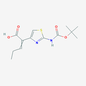 molecular formula C13H18N2O4S B8812354 2-(2-t-Butoxycarbonylaminothiazol-4-yl)-pentenoic acid 