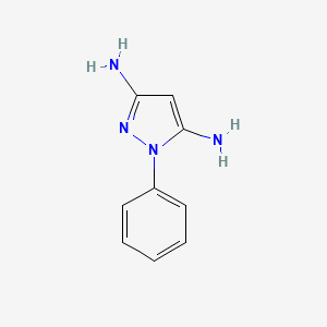 molecular formula C9H10N4 B8812439 1-phenyl-1H-pyrazole-3,5-diamine CAS No. 7369-20-2