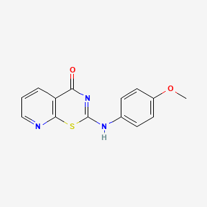 molecular formula C14H11N3O2S B8812497 2-[(4-methoxyphenyl)amino]-4H-pyrido[3,2-e][1,3]thiazin-4-one CAS No. 89374-41-4