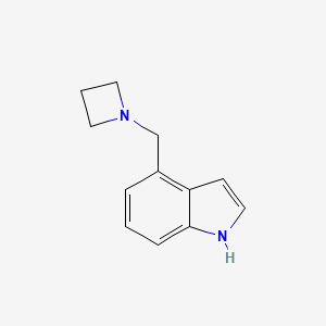 molecular formula C12H14N2 B8812534 4-(azetidin-1-ylmethyl)-1H-indole 