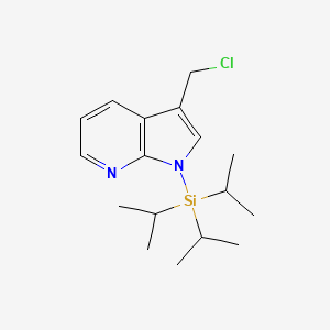 molecular formula C17H27ClN2Si B8812710 1H-Pyrrolo[2,3-B]pyridine, 3-(chloromethyl)-1-[tris(1-methylethyl)silyl]- 