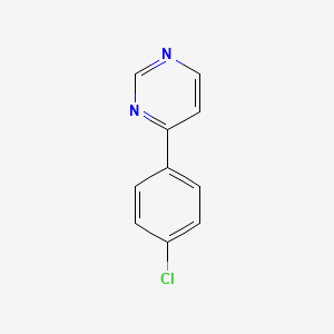 molecular formula C10H7ClN2 B8812823 4-(4-Chlorophenyl)pyrimidine 