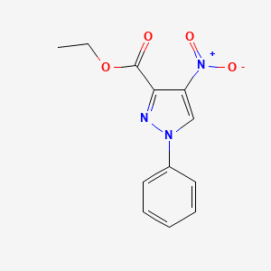 molecular formula C12H11N3O4 B8812870 Ethyl 4-nitro-1-phenyl-1H-pyrazole-3-carboxylate 