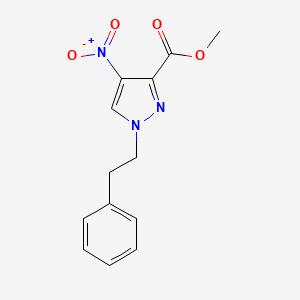 molecular formula C13H13N3O4 B8812930 Methyl 4-nitro-1-phenethyl-1H-pyrazole-3-carboxylate 