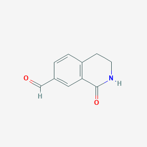 molecular formula C10H9NO2 B8812931 1-Oxo-1,2,3,4-tetrahydroisoquinoline-7-carbaldehyde 