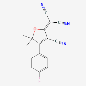 B8812937 2-[3-Cyano-4-(4-fluorophenyl)-5,5-dimethyl-5H-furan-2-ylidene]malononitrile CAS No. 425604-51-9