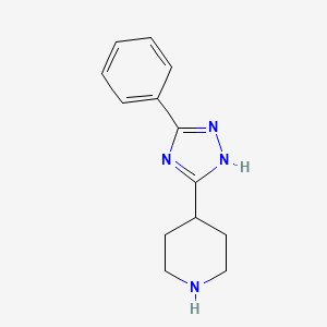 molecular formula C13H16N4 B8812940 4-(5-phenyl-1H-1,2,4-triazol-3-yl)piperidine 